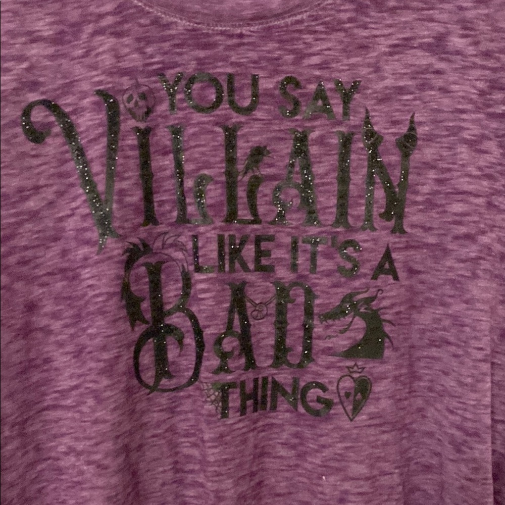 Disney Purple Villain with sparkly letters